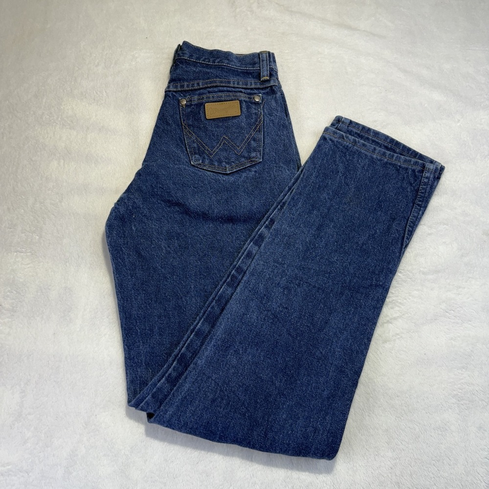Wrangler Women's Blue Denim Jeans Size 14 Regular Straight Leg High Rise Mexico
